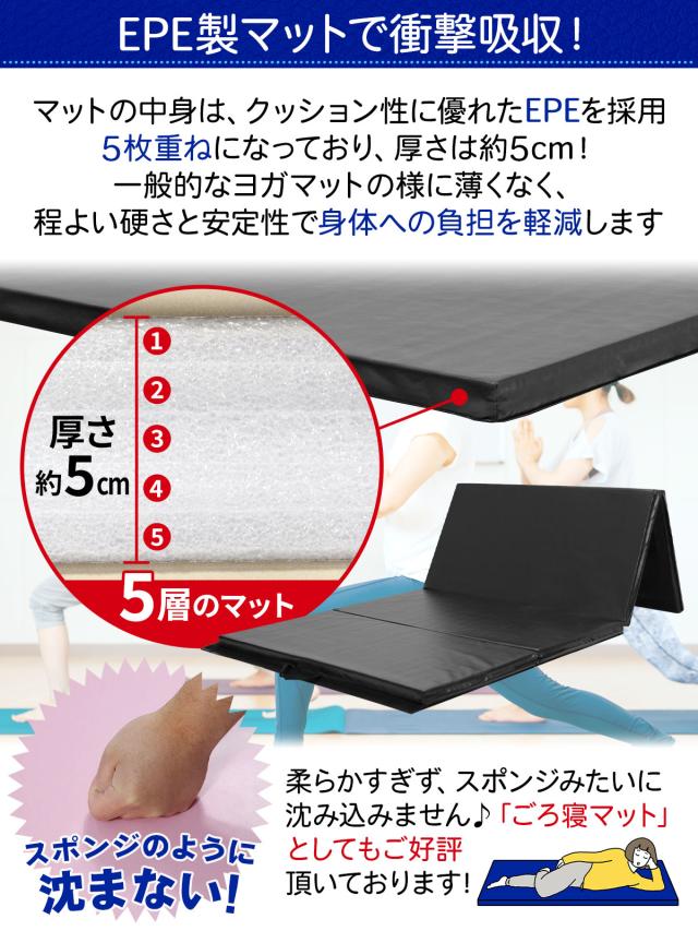五層のEPEマットで衝撃を吸収