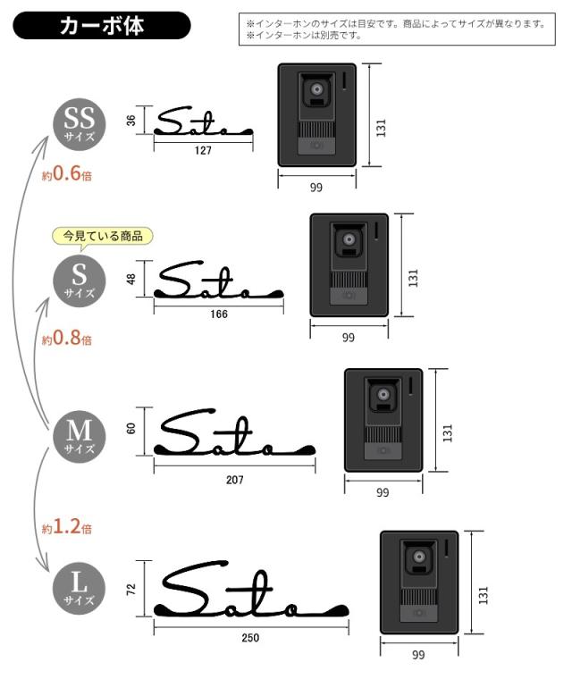 表札サイズインターホン比較カーボ体