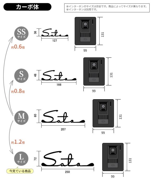 表札サイズインターホン比較カーボ体