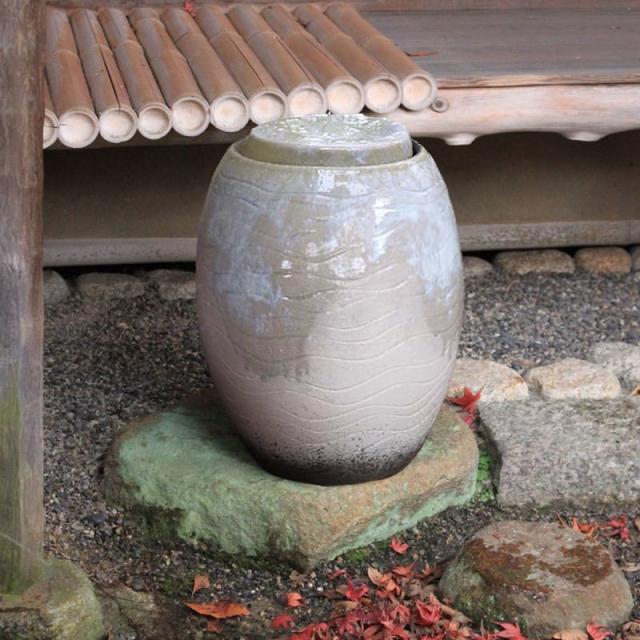 重蔵窯 利休信楽水琴窟 琴音B−3 【未使用品】 重蔵窯 水鉢