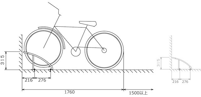 サイクルラック 駐輪場向け自転車スタンド SS-1型 高位タイプ - 4