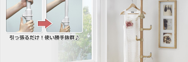 突っ張りポールハンガー