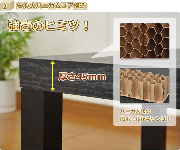 安心のハニカムコア構造