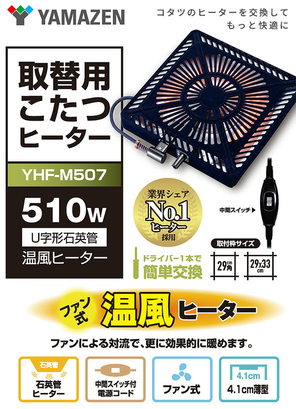 未使用 ☆ 山善 コタツ交換ユニット YHF-TM50 こたつ ヒーター こたつ用 ヒーターユニット YHF-M507 こたつヒーター