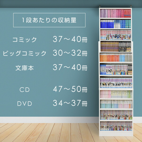 突っ張り 本棚 スリム 大容量 幅60 奥行き18.5 高さ215-250 cm 書棚