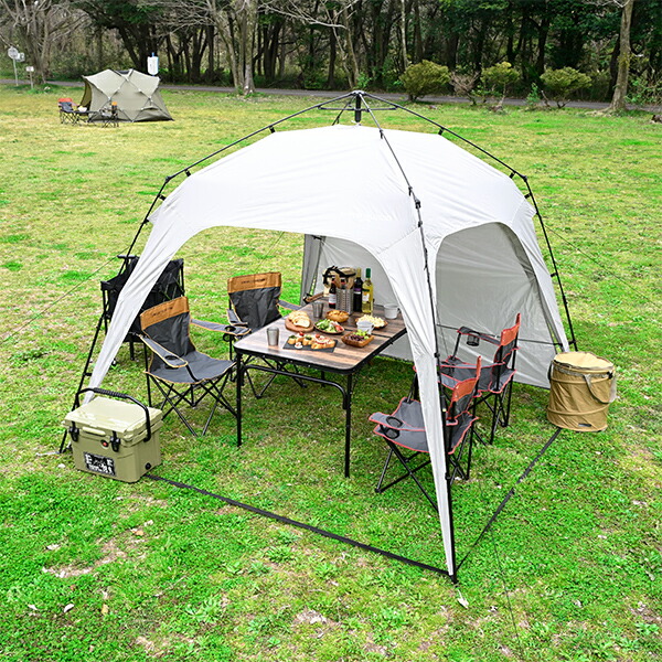 ワンタッチタープ 2.5m フラップ付き  KOT-250(GY)  サイドシート タープテント テント ファミリー イベント アウトドア レジャー 運動会 簡単設営   山善 YAMAZEN キャンパーズコレクション   【送料無料】