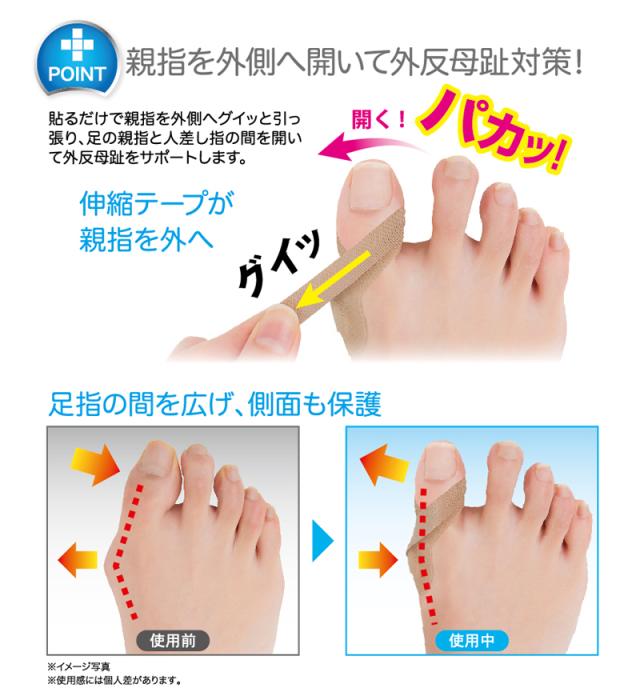 簡単貼るだけ外反母趾サポートテープ 外反母趾対策 フットケア 靴 ブーツ パンプス サポート 親指 サポーター 矯正 外反母趾 矯正