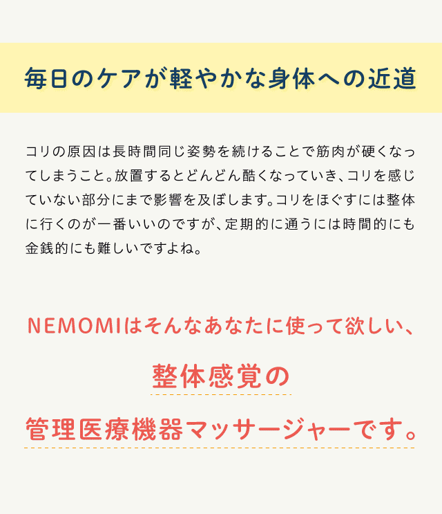 プロイデアマッサージャーNEMOMI背中