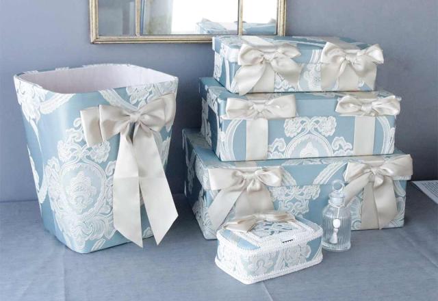 新品】アタ 花柄スクエアボックス ダストボックス ゴミ箱 ゴミ箱