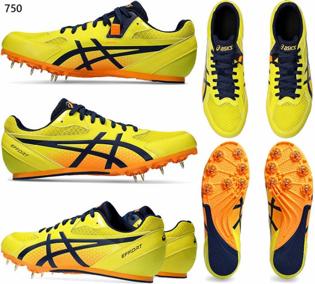ASICS スパイクシューズ 青/黄 レディース陸上競技用 25.0cm