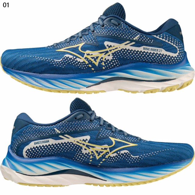 美品 MIZUNO WAVE RIDER 27 黄色 メンズ 25cm