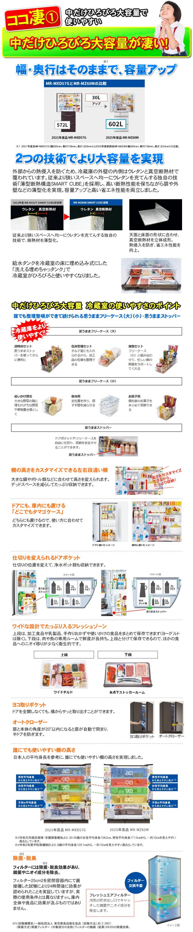 三菱冷蔵庫MR-WZ50K-W機能01