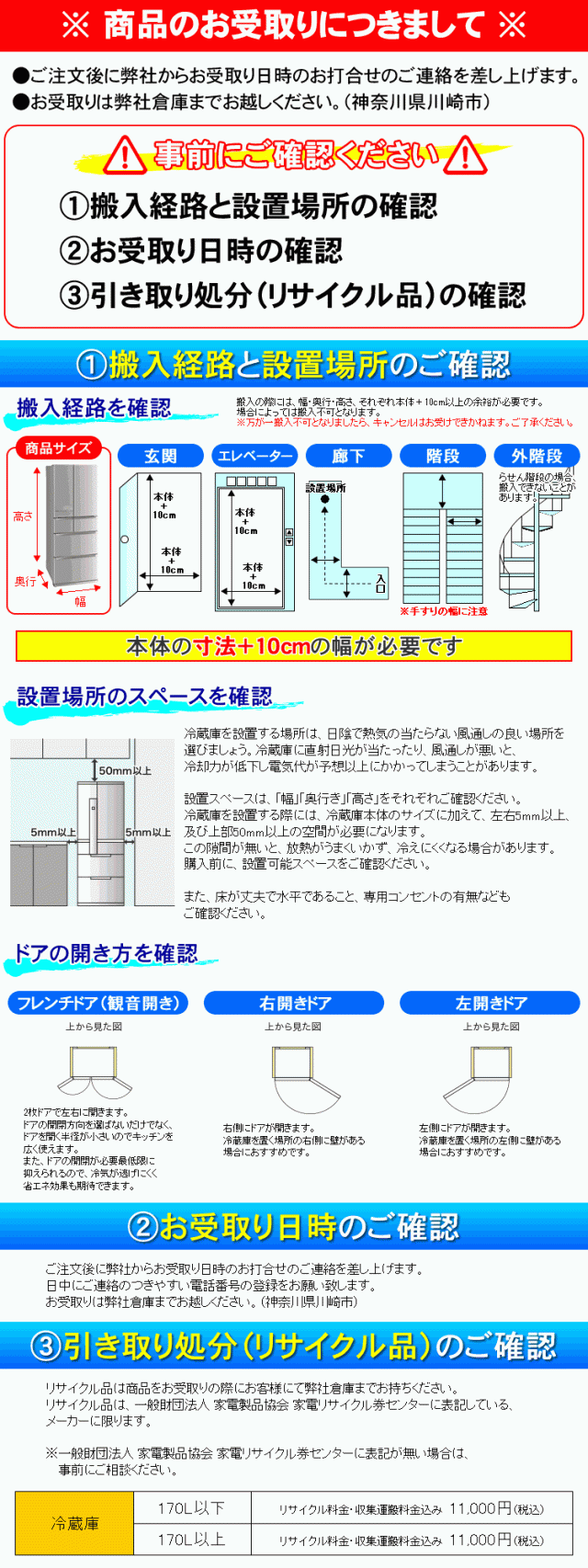 店頭受け取りについて