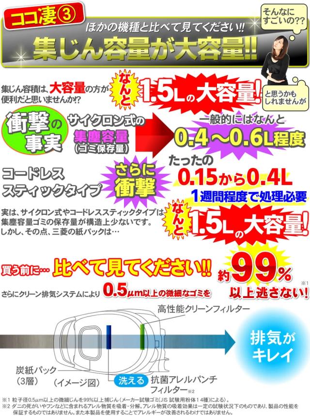 TC-FRX1は集塵容量が大容量