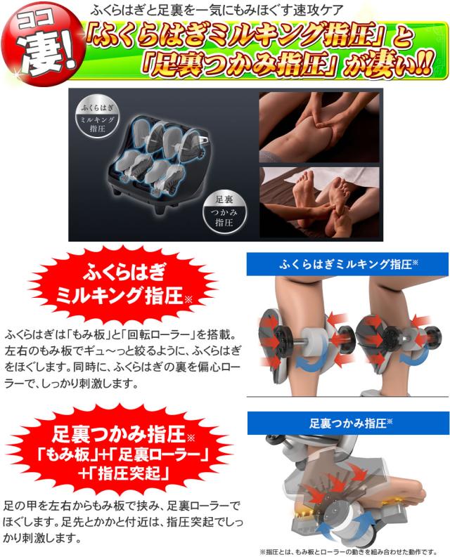 FT-300の「ふくらはぎミルキング指圧」と「足裏つかみ指圧」が凄い