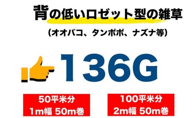 ザバーン136Gはタンポポ・オオバコ・ナズナなど背の低いロゼット型の雑草におすすめ