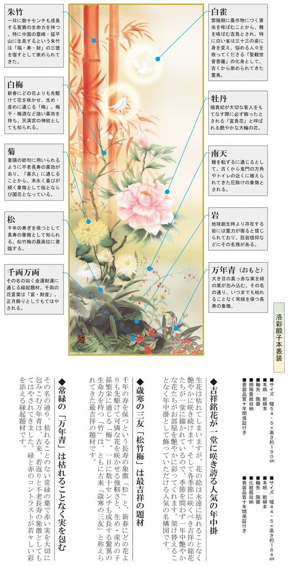 新版 掛け軸 開運画掛軸 吉祥百花繚乱図 片山観雪 尺五 床の間 和室 厄除け 無病 商売繁盛 子孫繁栄 長寿 モダン1d5 002 バーゲン Farmerscentre Com Ng