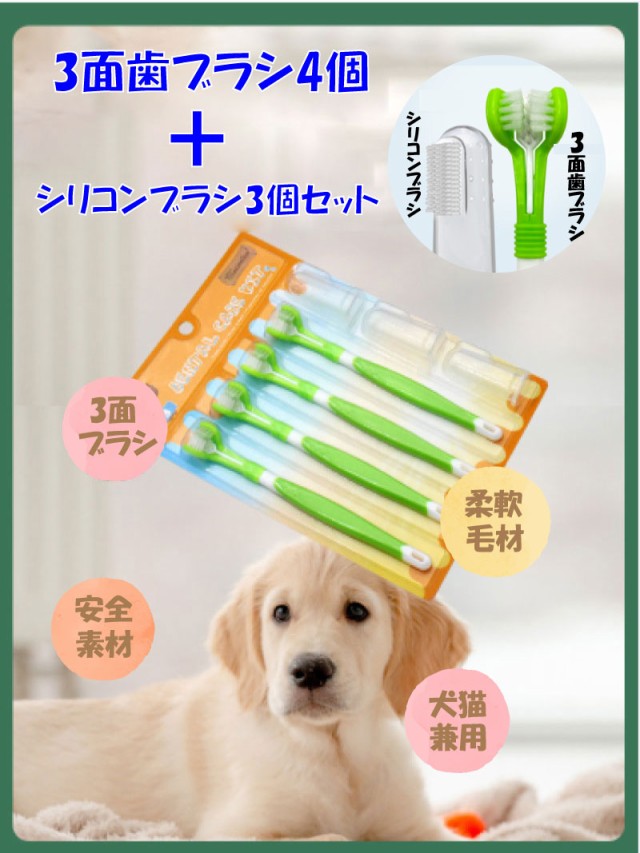 限定特価ペット用歯ブラシ2個セット(猫＆犬) 小動物用品