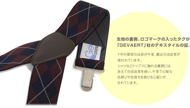 GEVAERT社のテキスタイルのサスペンダー