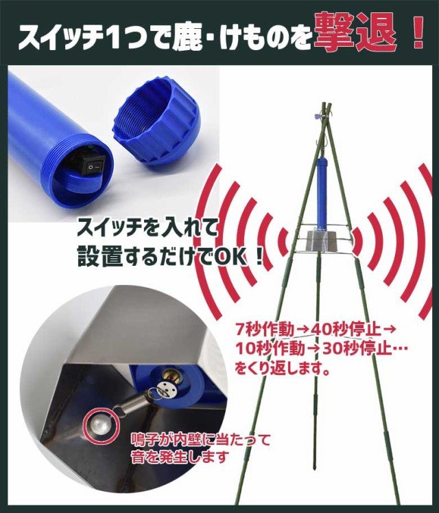 安い購入 鹿 けものおどし三脚支柱セット Dg 601set 乾電池付 音で鹿 けものを撃退 シカ カモシカ ツキノワグマ ムクドリ 害獣駆除 害獣対 交換無料 Decorcasas Com