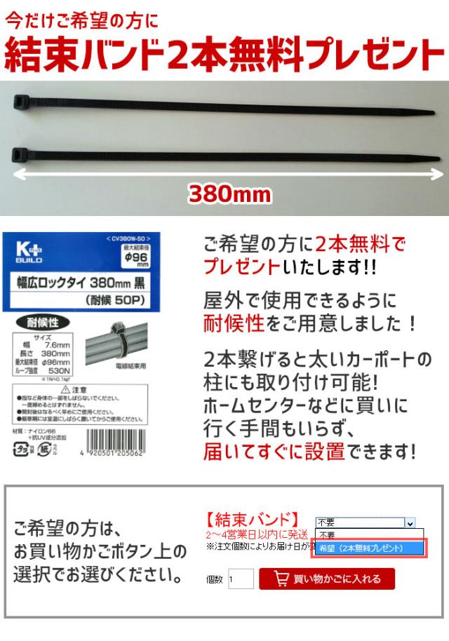 結束バンド2本プレゼント
