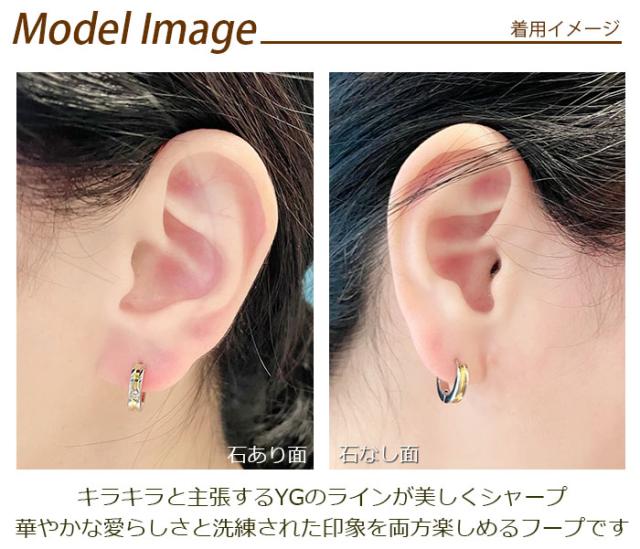 フープピアス 3粒 キュービック 低アレルギー素材SUS316L Nei/nor ピアス レディース フープピアス 3連リング シンプル