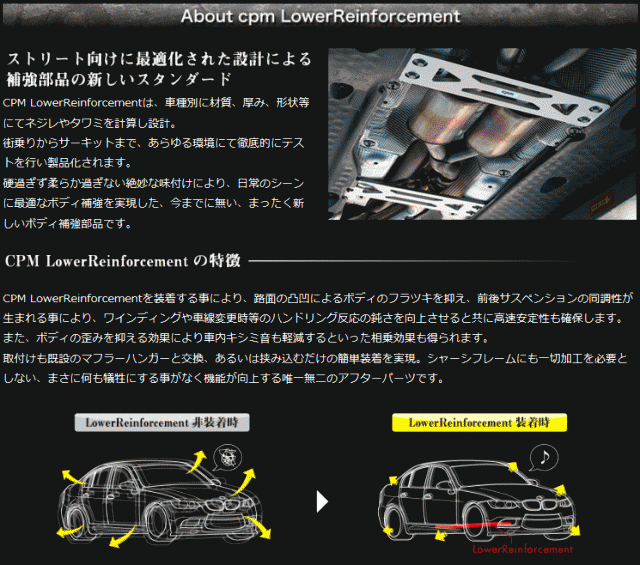 cpm CLRF-VA009 Golf8 R S3 (8Y) RS3 (8Y) 用ロワーレインフォース