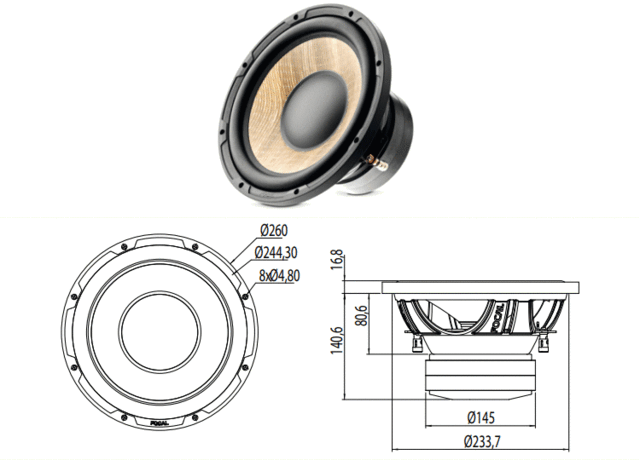 送料無料 即納 Focal フォーカル P 25 Fe 25cmサブウーファー Flax Evo 気質アップ