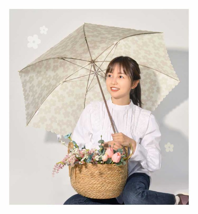 【色: ネイビー】202Wpc. 雨傘 フラワーレース ネイビー 58cm グラ