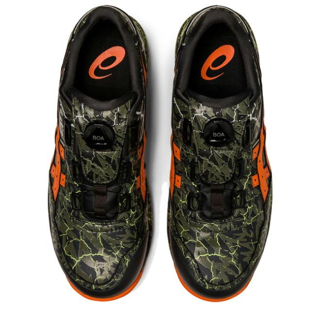 アシックス 安全靴 ウィンジョブ CP306 BOA マントルグリーン×ハバネロ アシックス 安全靴 ウィンジョブ CP306 BOA MAGMA 300：マントル