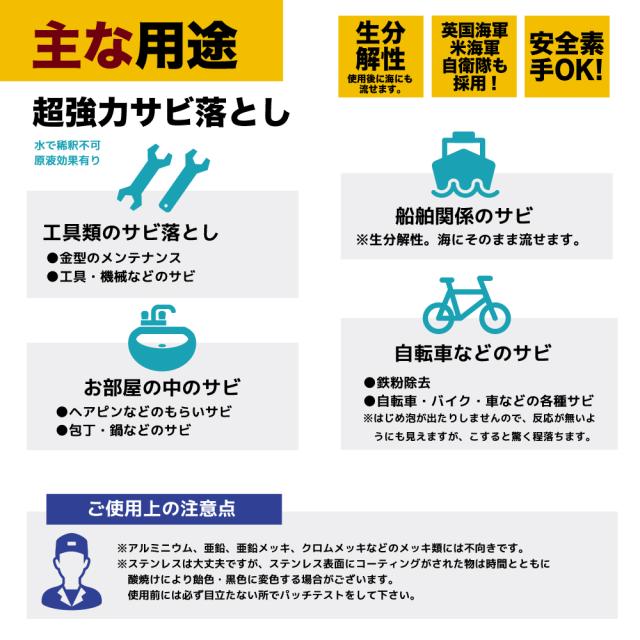 サビ取り剤 サビ落とし カルシウム スケール 除去剤 エフロ カルキ 尿石 除去剤 インパクトデスケーラー