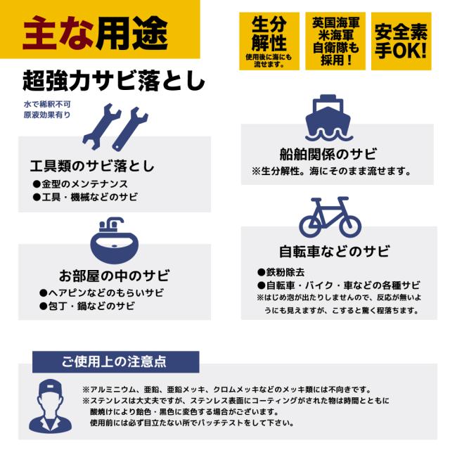 サビ取り剤 サビ落とし カルシウム スケール 除去剤 エフロ カルキ 尿石 除去剤 インパクトデスケーラー