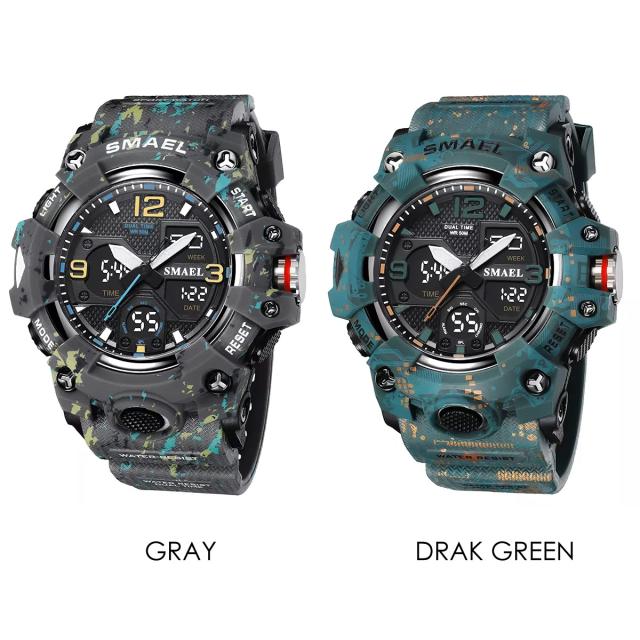 SMAEL デジアナ 腕時計 デュアルムーブメント メンズ腕時計 ブランド  