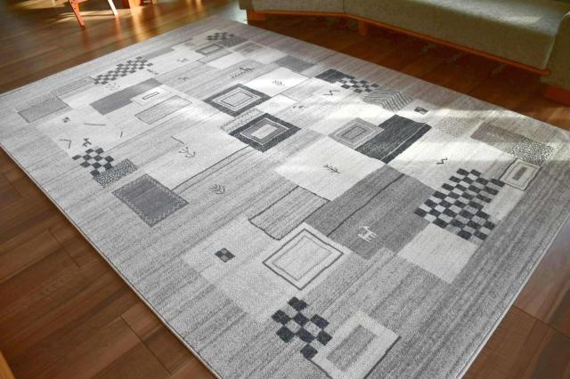 ウール ラグ グレー