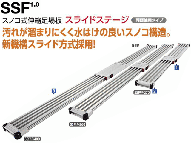長谷川（Hasegawa） 相応しく スノコ式伸縮足場板スライドステージSS
