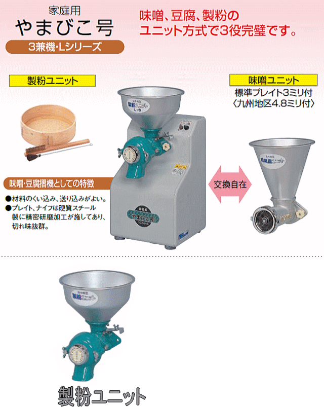 特売] 国光社 家庭用製粉機 やまびこ号 製粉ユニット付き L-S型 製粉能力 米：5〜10kg/h そば・小麦：3〜6kg/h KOKKO  [送料無料]の通販はau PAY マーケット - 山蔵屋 | au PAY マーケット－通販サイト