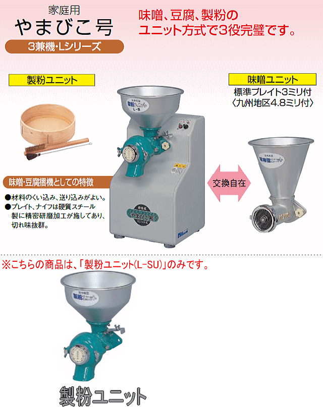 製粉 国光社 家庭用 やまびこ号L型用 製粉ユニット L-SU 交換用の製粉