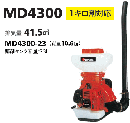 ゼノア 動力散布機 通販 23 0l Md4300 23 排気量 41 5cc 薬剤タンク容量 Proman Vous Lu