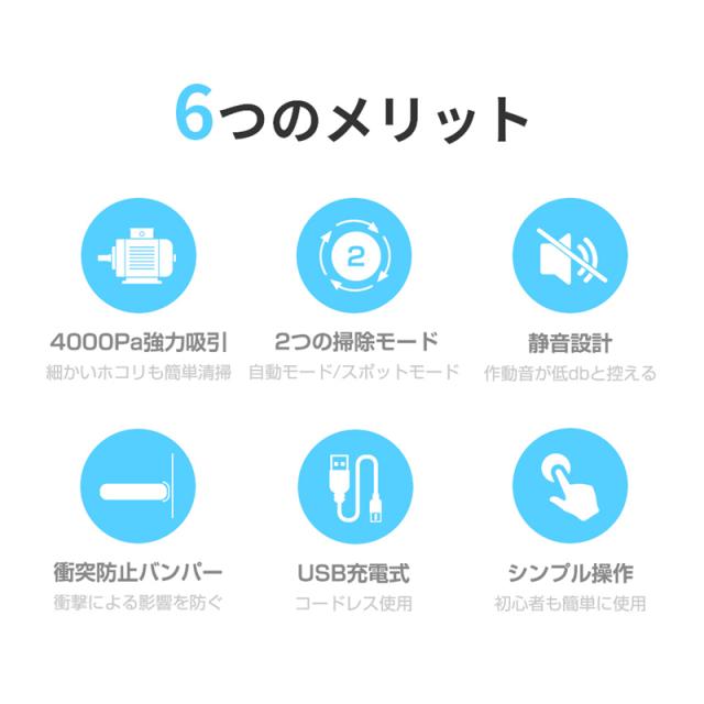 ロボット掃除機 4000Pa強力吸引 静音設計 ロボットクリーナー 7.5cm 超薄型 お掃除ロボット 全自動掃除機 自動モード/スポットモード 衝突防止バンパー コンパクト スリム 【PL保険加入済み製品・安心】