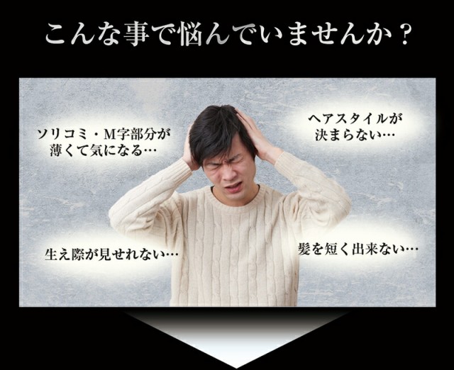 人毛100％ 生え際 Ｍ字用部分かつら【ランキング1位獲得】【送料無料