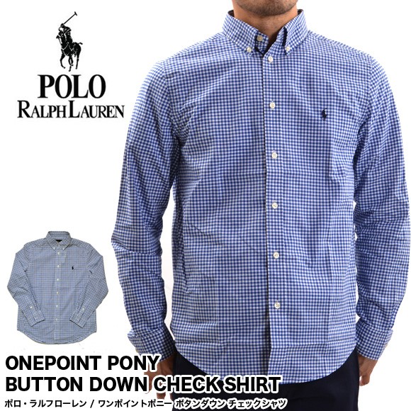 Polo by Ralph Lauren 長袖チェックシャツ Polo Ralph Lauren Cotton Check BD L/S Shirt 紺 L ポロラルフ
