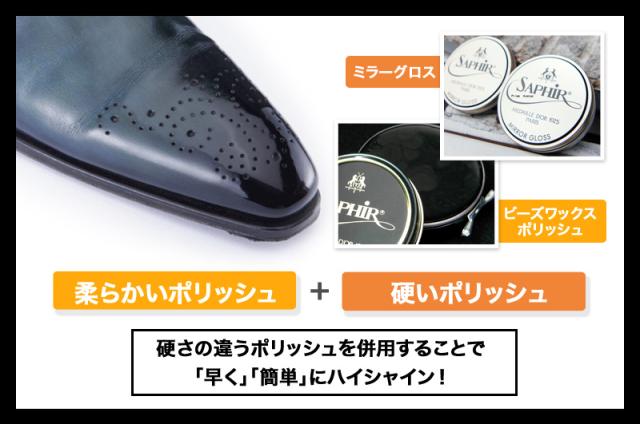 ポリッシュを併用することで早く簡単にハイシャイン