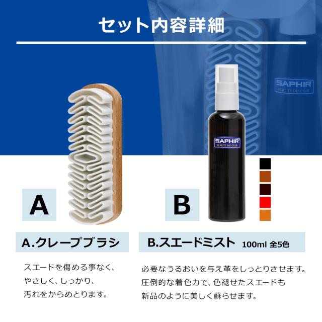 セット内容詳細 クレープブラシ スエードミスト