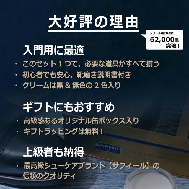 靴磨きに必要な商品が一通り揃う サフィール 靴磨きセット スターターセット