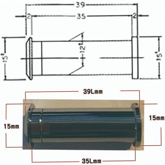 穴径12mm・ドア厚35-52mm用広角160度ドアスコープ】