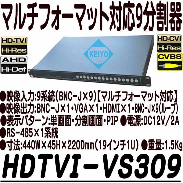 HDTVI-VS309【HDMI出力搭載HDTVI・AHD・HDCVI・CVBS対応9分割ユニット】