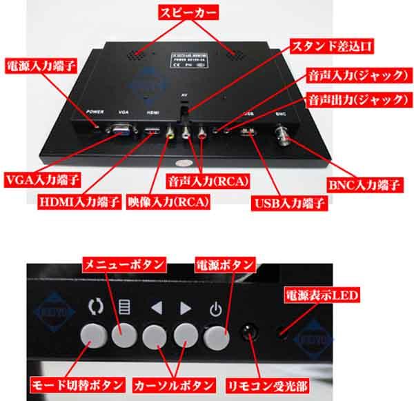 MNT-M101HVBR【HDMI/VGA/BNC/AV入力搭載10.1インチワイドIPS液晶モニター】