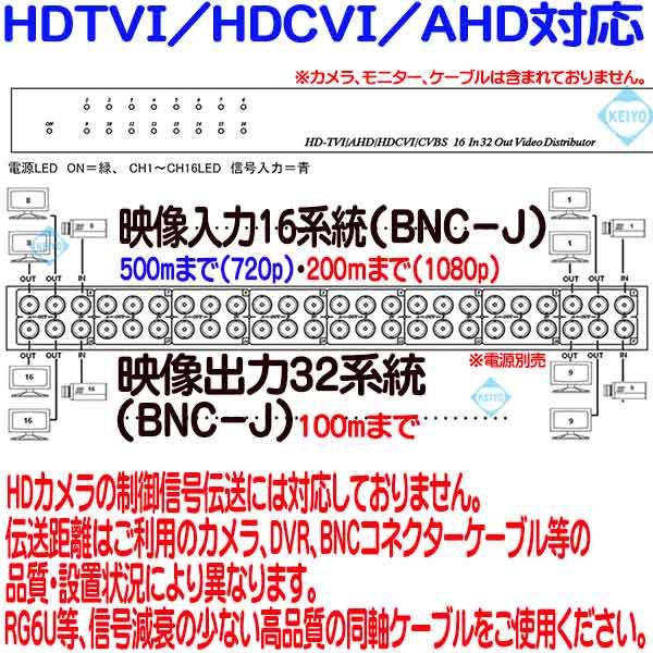 TMD-1632【TVD-1632】【HDTVI/HDCVI/AHDマルチフォーマット対応映像信号16入力32出力分配器】
