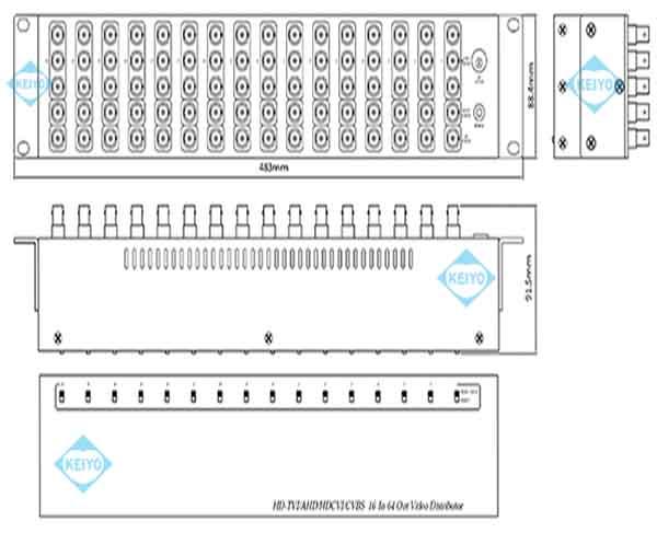 TMD-1664【TVD-1664(REV.2)】【HDTVI/HDCVI/AHDマルチフォーマット対応映像信号16入力64出力分配器】