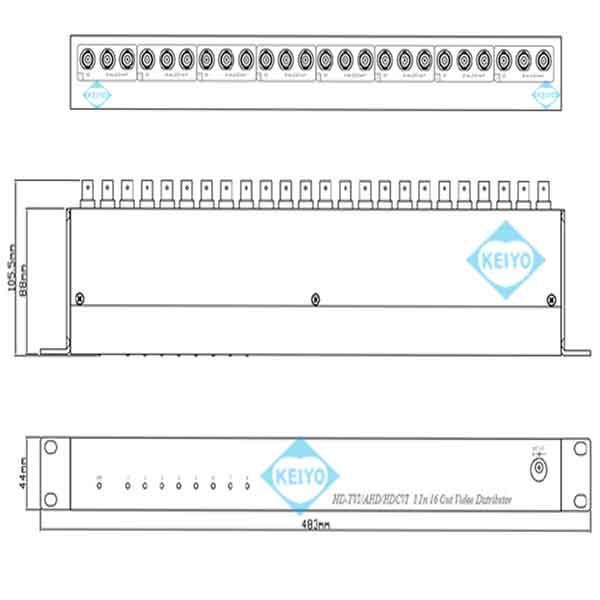 TMD-816【TVD-816（Rev.3）】【HDTVI/HDCVI/AHDマルチフォーマット対応映像信号8入力16出力分配器】